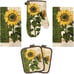 Kitchen Towel Linen Set 2 Towels 2 Pot Holders 1 Oven Mitt 5 Piece