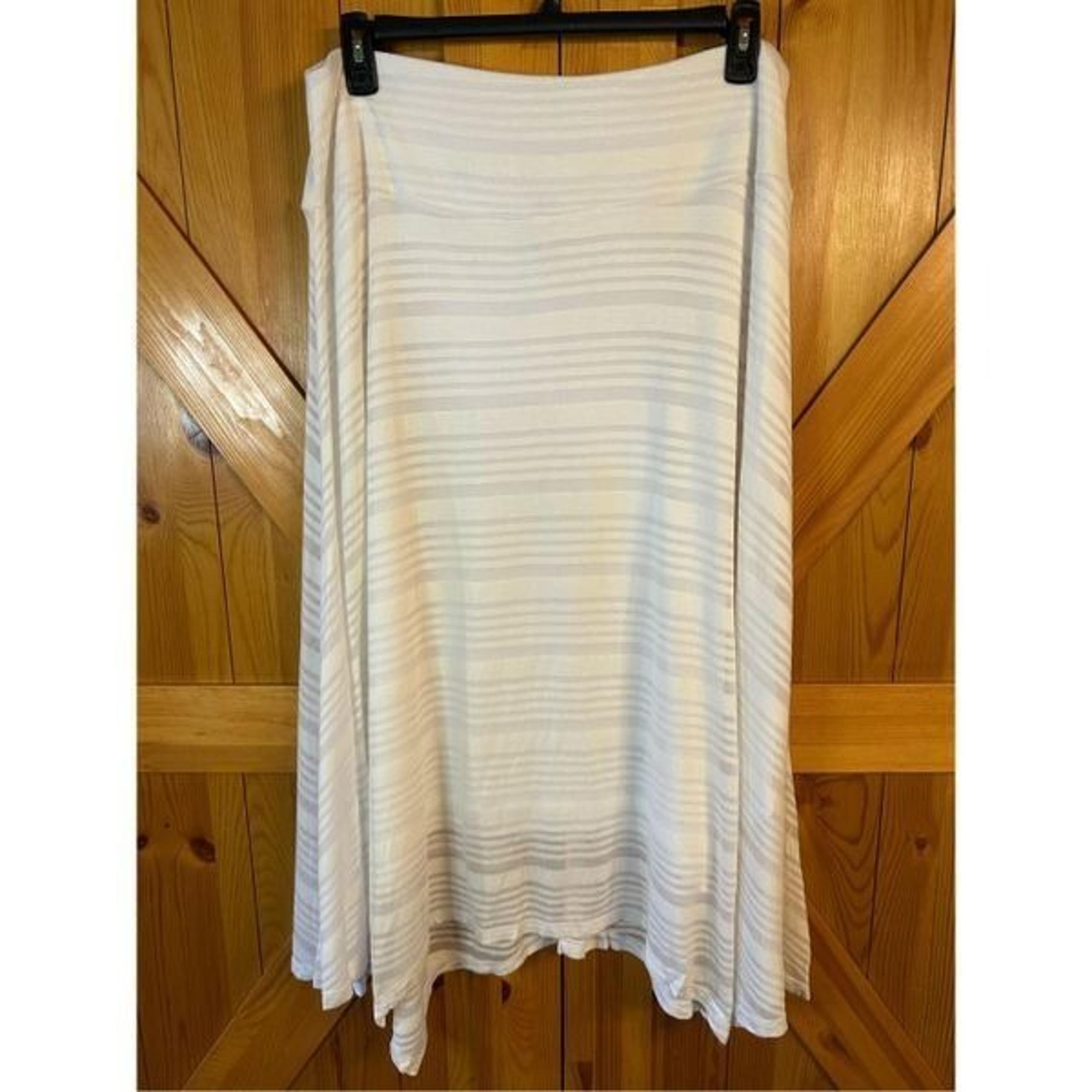 CJ Banks White Striped Skirt Maxi Size 1X nwt (0785) Read