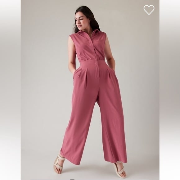 NWOT Athleta Brooklyn Heights Wide Leg Jumpsuit size 10 petite