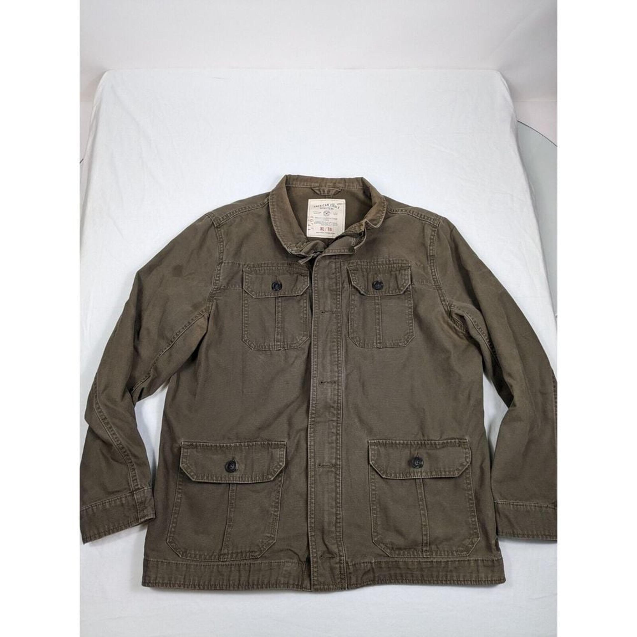American Eagle Mens Sz XL Green Lined Military Utility Field Chore Cotton Jacket