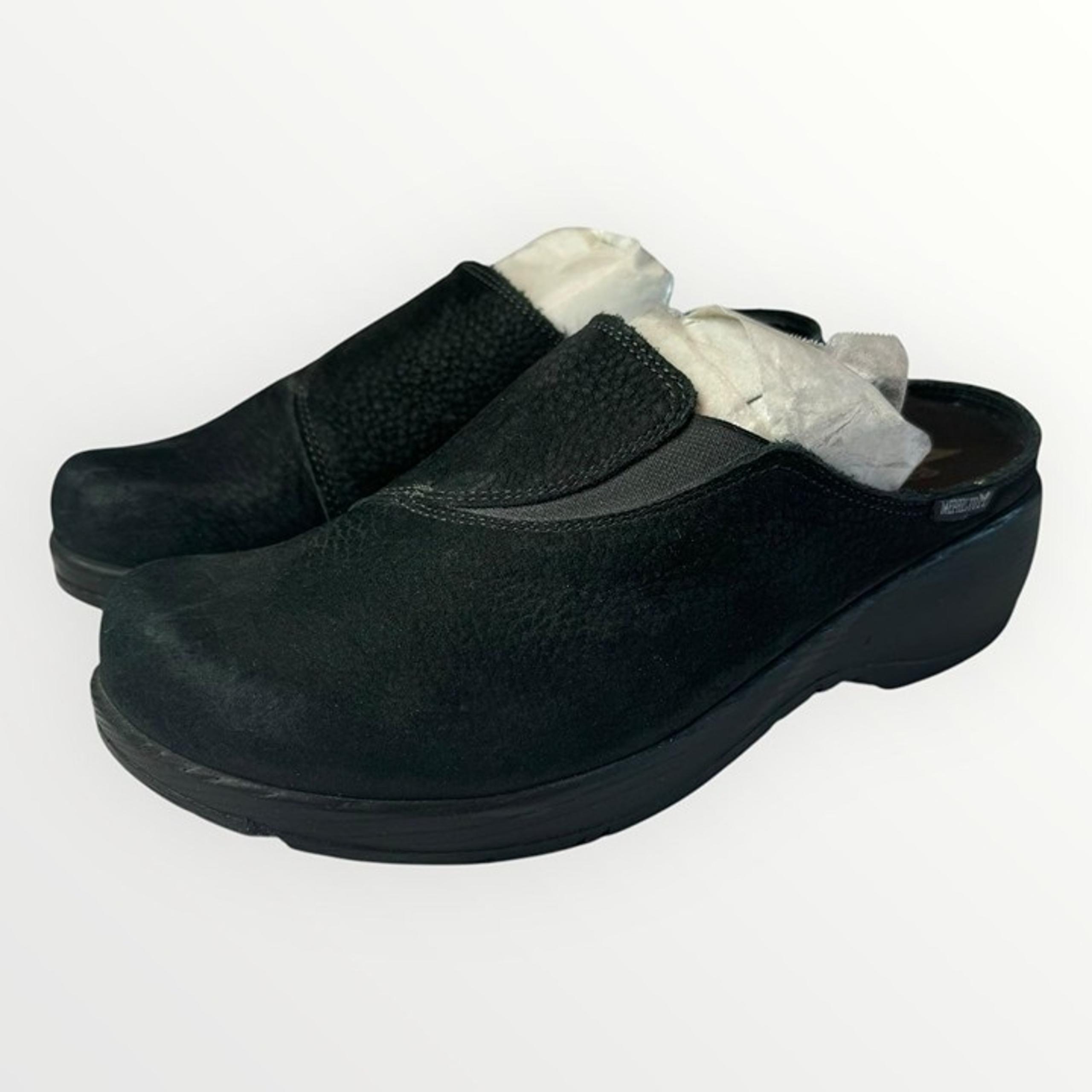 Mephisto Air-Relax Womens Leather Clogs Black Slip Ons Made in Portugal Size 8