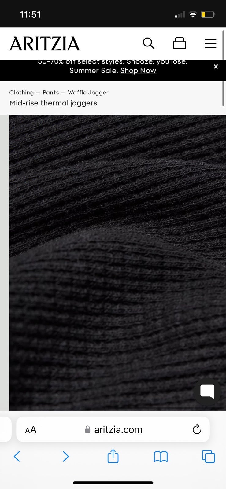 Aritiza tna waffle jogger black