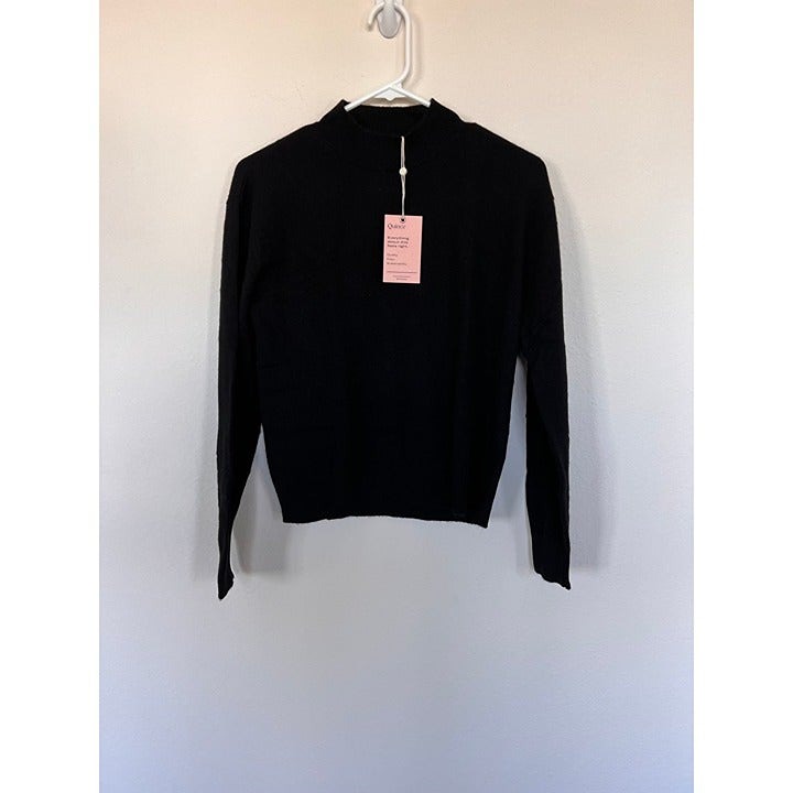NEW Quince Mongolian Cashmere Mockneck Sweater in Black - size XS