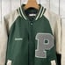 Perushu Stadium Jacket P Logo Dark Green/Ivory Size M