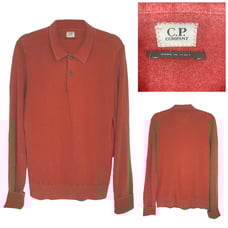 C.P. Company Sportswear Italy Men's Sz 50 Collared 100% Wool Sweater Rust Red