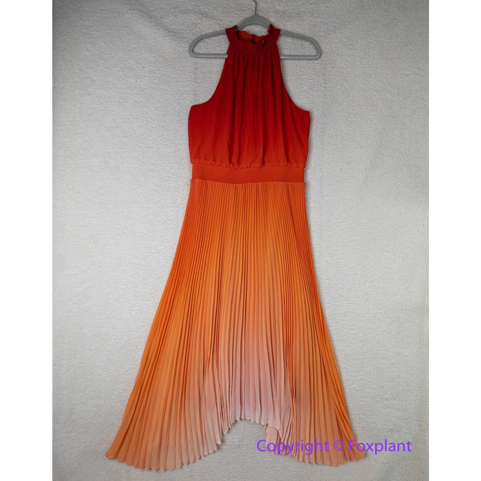New! White House Black Market Pleated Halter Midi Dress, size 00