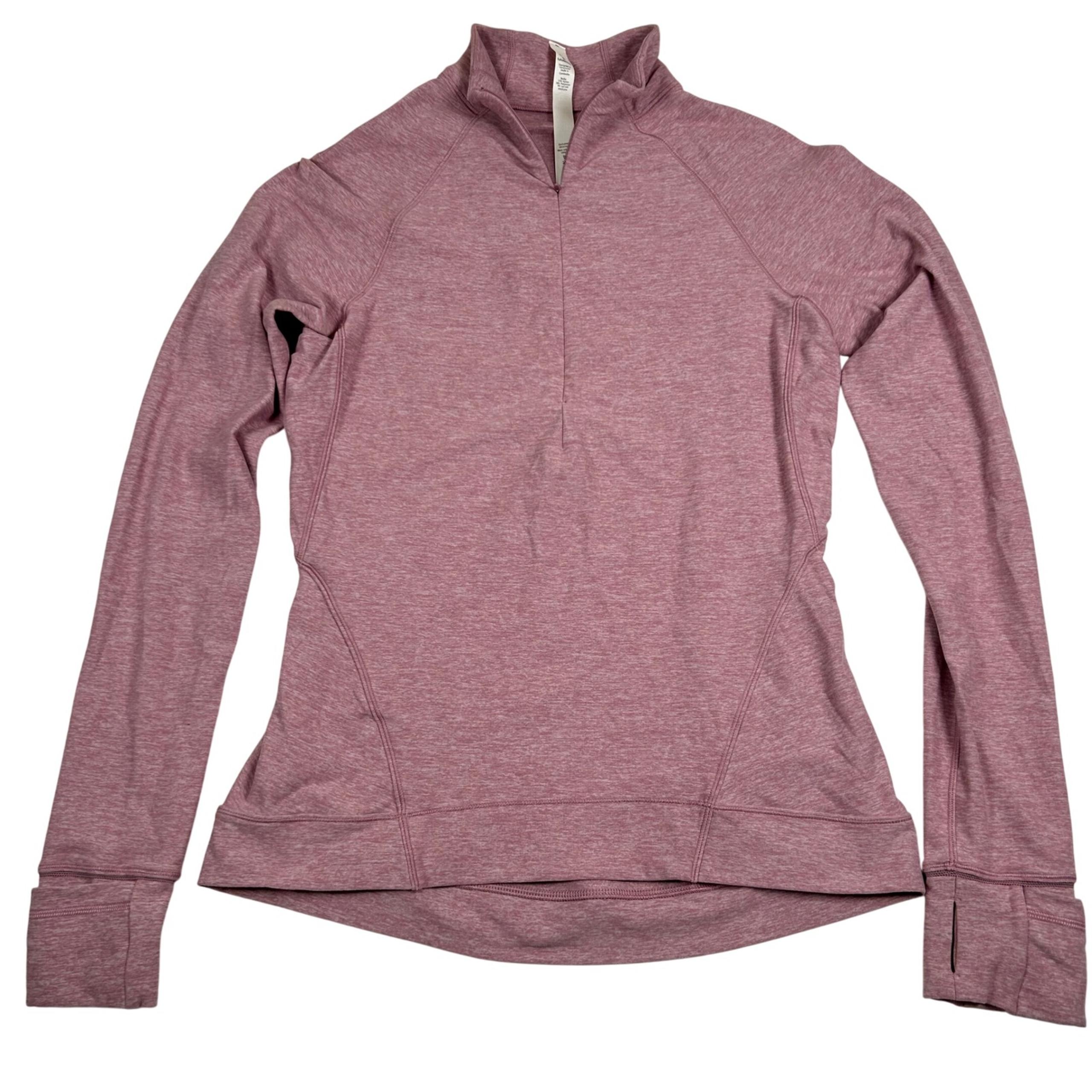 Lululemon Tech 1/4 Zip Pullover Thumbholes Athletic Lavender Pink Top Size 8