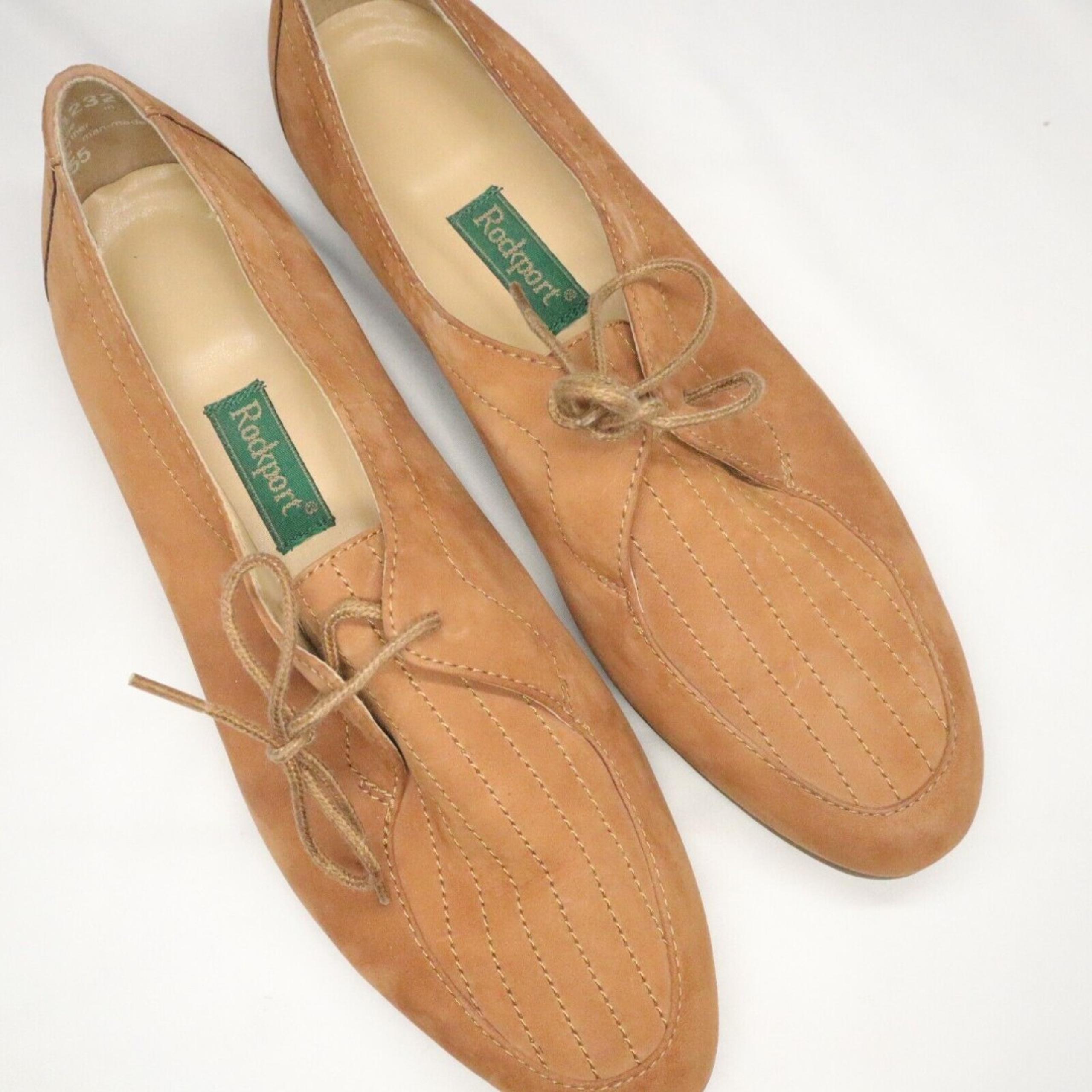 Rockport Lace Detail Loafer Tan Suede Leather Womens 8W