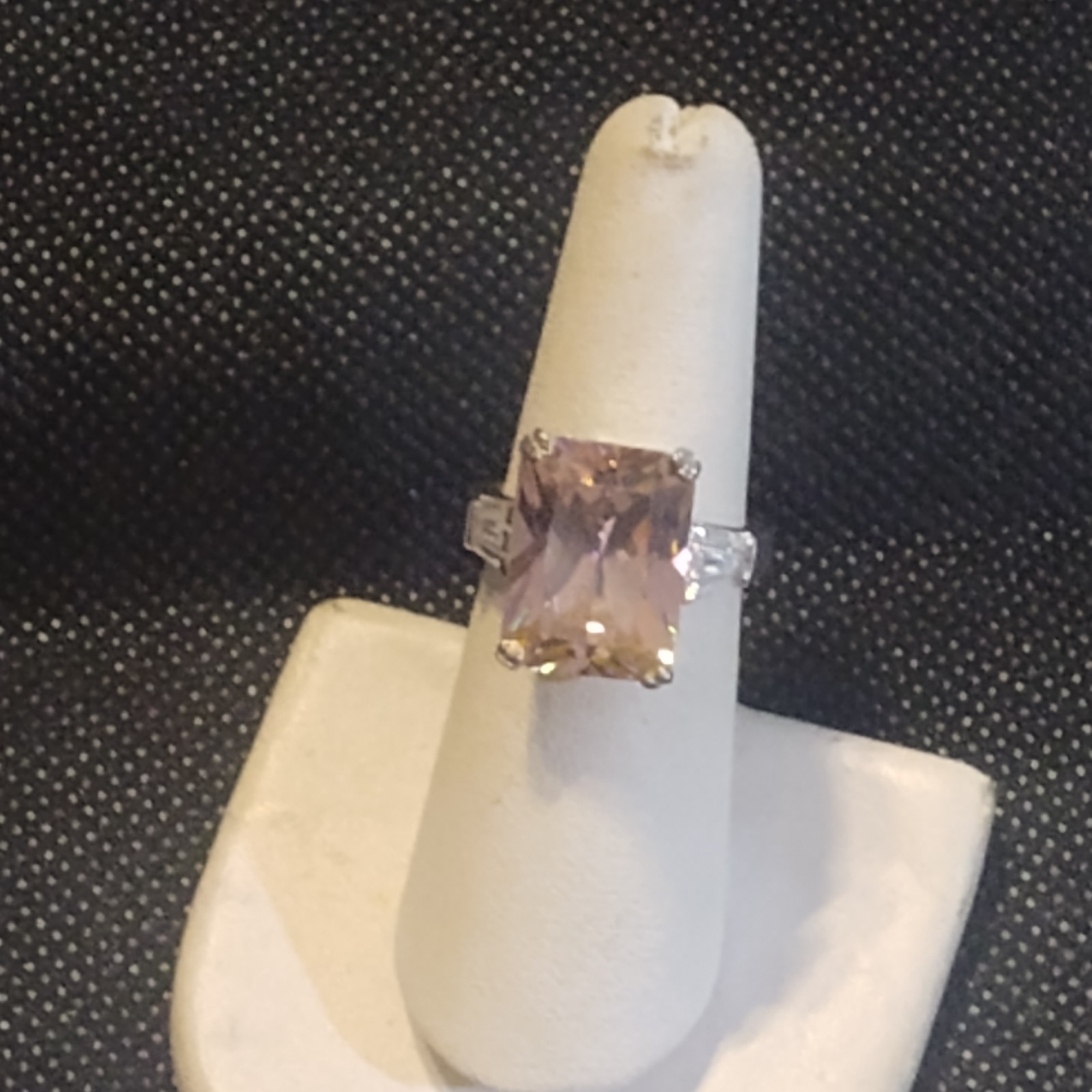 925 silver pink stone Ring