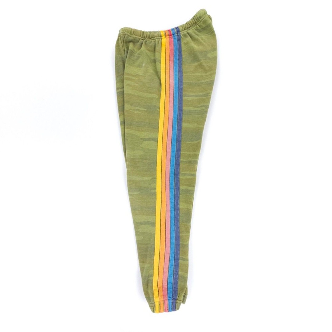 AVIATOR NATION 5 STRIPE SWEATPANTS CAMO Fleece Jogger Athleisure Streetwear