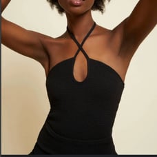 Nation LTD Kitty Halter Top Jet Black Size Small