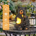Solar Garden Statues Loving Bear Figurine Lights for Outside