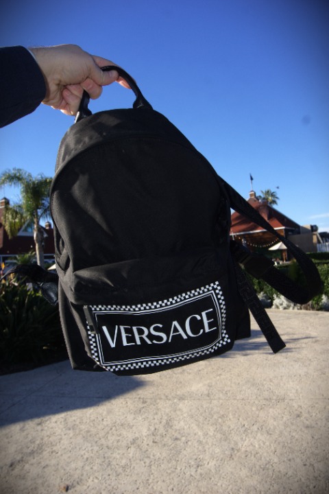 Versace Logo Nylon Backpack
