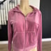 Y2K Juicy Couture women’s XL pink/gold mock turtleneck full zip “love & luxury”