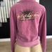 Y2K Juicy Couture women’s XL pink/gold mock turtleneck full zip “love & luxury”
