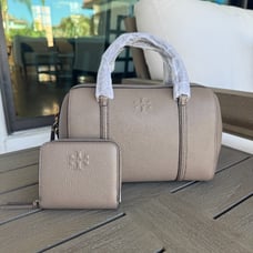 Bundle Tory Burch Thea Satchel 163516/Thea Bifold Wallet 146463 GRAY HERON