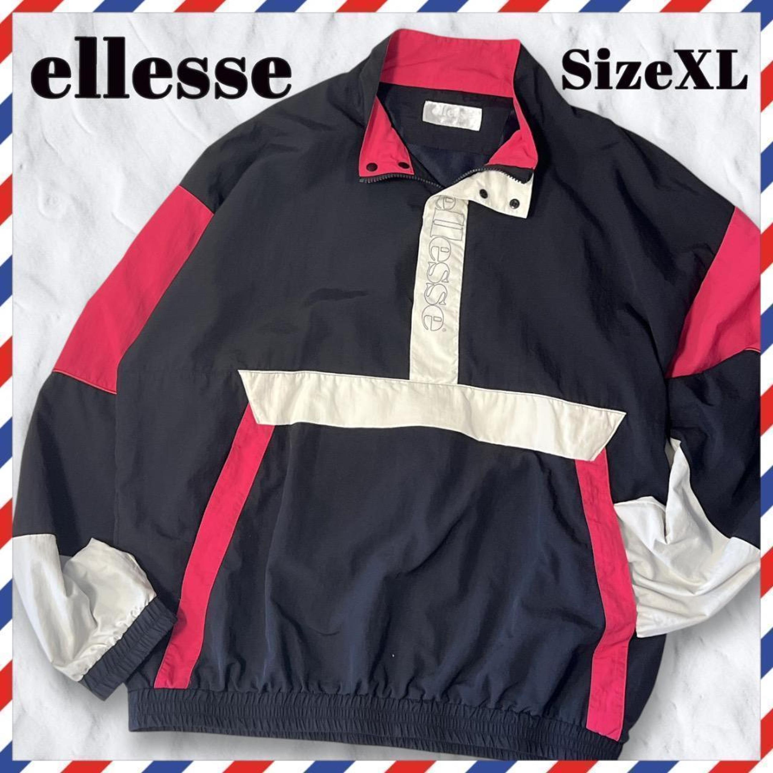 Rare ✨ Ellesse Nylon Jacket Half Zip Color Block Pink Black