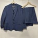 Ralph Lauren Suit Blazer 46 Pants 40 Heather Blue Wool Linen Blend