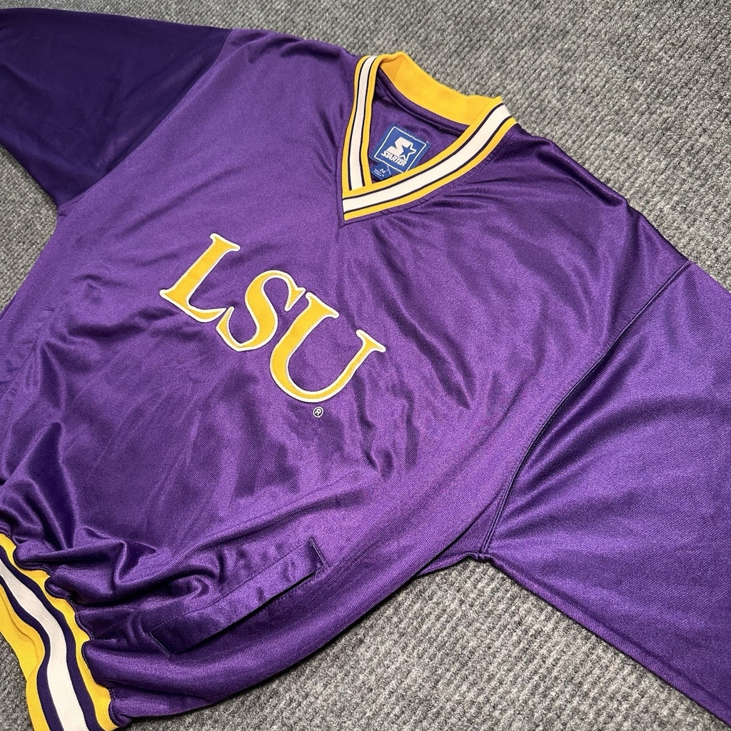 Vintage LSU Tigers Starter Pullover w/ Pockets Adult Medium Windbreaker Jacket