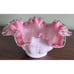 Vintage Fenton Pink Scalloped Glass Bowl, 4 Inches Tall, 7 Inches In Width