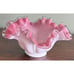 Vintage Fenton Pink Scalloped Glass Bowl, 4 Inches Tall, 7 Inches In Width