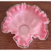 Vintage Fenton Pink Scalloped Glass Bowl, 4 Inches Tall, 7 Inches In Width