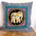 ELEPHANT PILLOW Embellished Sequins Embroidered Made by Hand in India 15” x 15”