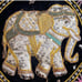ELEPHANT PILLOW Embellished Sequins Embroidered Made by Hand in India 15” x 15”