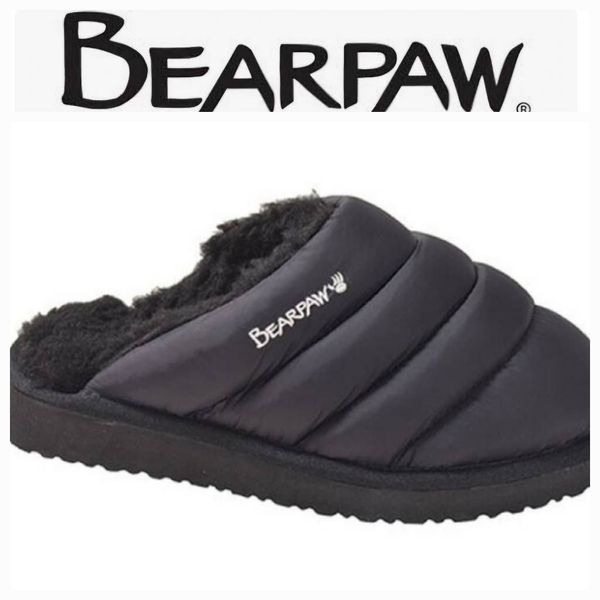 BearPaw Puffy Slipper- Black