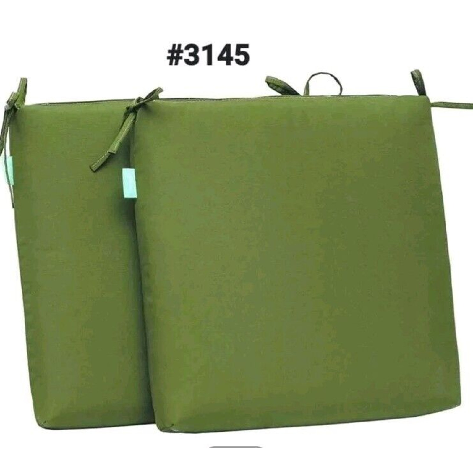 New Outdoor Indoor Dining Chair square foam patio Seat Cushions, Set of 2- GREEN