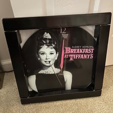 Audrey Hepburn Breakfast At Tiffany's Classic Black Glass Wall Clock 13.75
