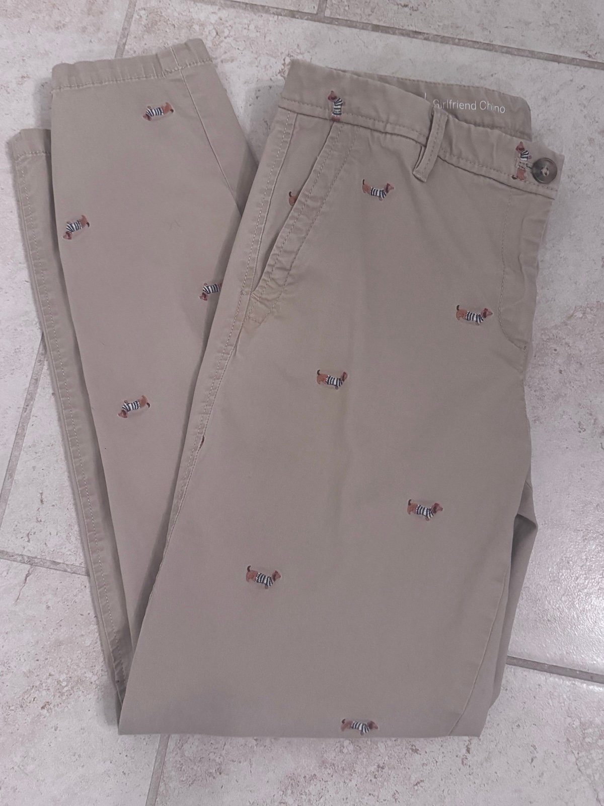 Women’s Talbots Dachshund girlfriend chino khaki pants