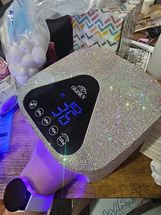 54W UV LED Nail Lamp with UV Gloves,Magnetic Metal Mirror Base Cordless Nail Dry