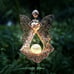 LEDs Solar Stake Lights For Garden Metal Warm White