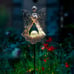 LEDs Solar Stake Lights For Garden Metal Warm White
