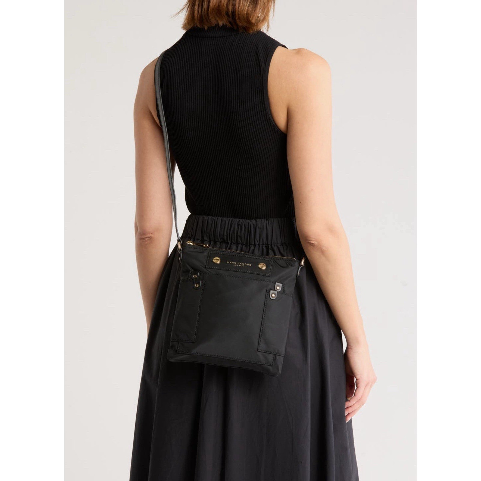 Marc Jacobs Preppy Swing Nylon Flat Crossbody Bag ~NWT~ Black