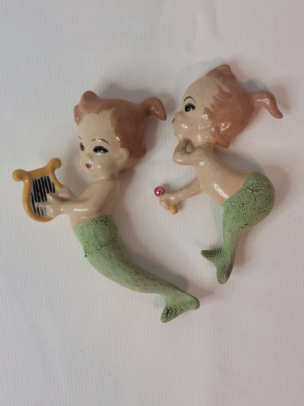 Mermaid wall plaque hanging bathroom vintage