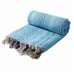 Sand Free Blue Bohemian Towel - Turkish Cotton Beach Bath Boho Towels Turquoise