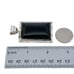 Vintage Sterling Silver 925 Large Rectangular Onyx Pendant