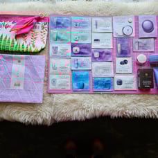 24pc TATCHA Mixed Variety Sampler Pack, Lucky Bag, ESTĒE LAUDER MAKEUP BAG + fre