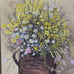 Vintage Original Signed M. Brown Oil Painting 11×14 Wood Framed Floral Art