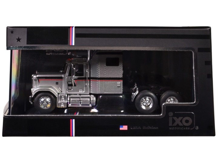 1980 GMC General Truck Tractor Silver Metallic with Black and Red Stripes 1/64