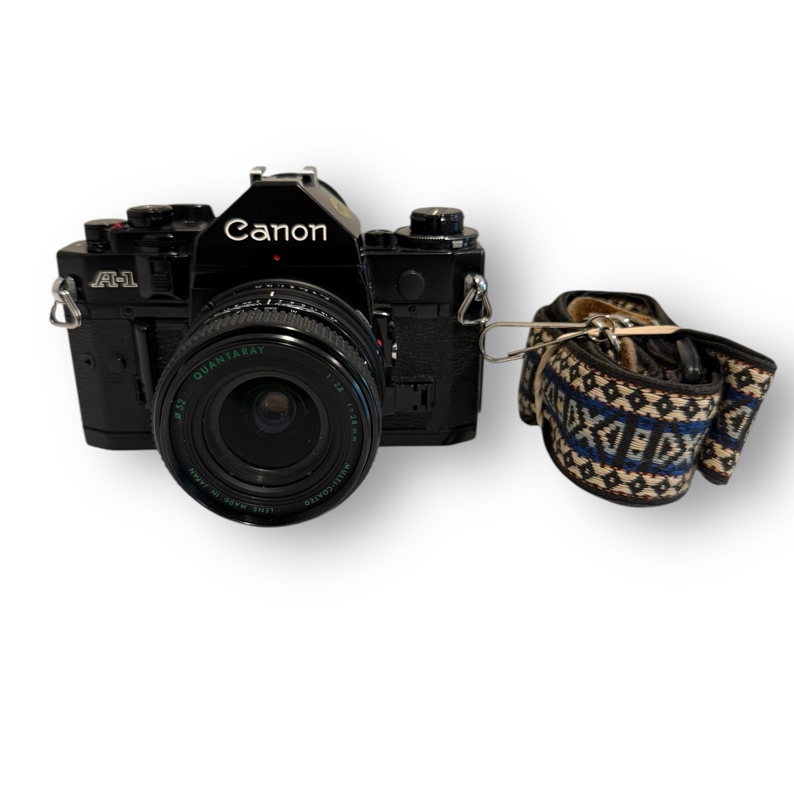 Canon AE-1 SLR Film Camera Black + FD 50mm f/1.8 has stain inside lens. Tested