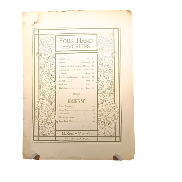 Vintage Flatterer Sheet Music McKinley Music Co. Four Hand Favorites