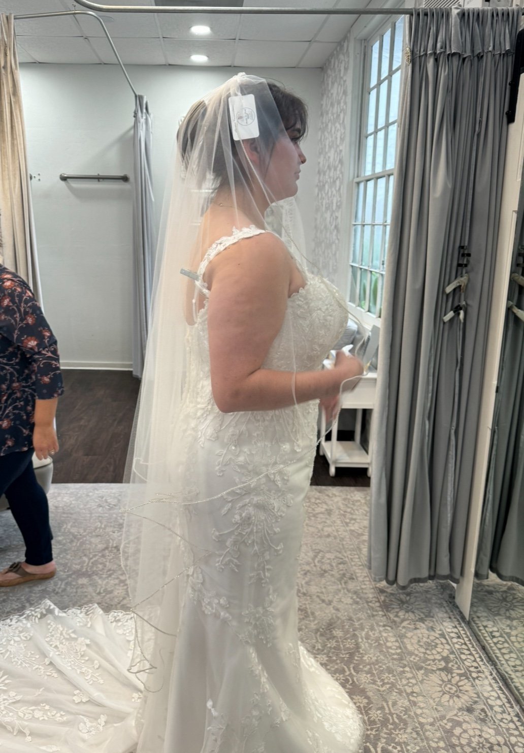 Wedding waterfall Swarovski veil ~ Waltz length