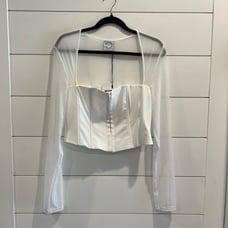 NWT With Jean white Al corset top