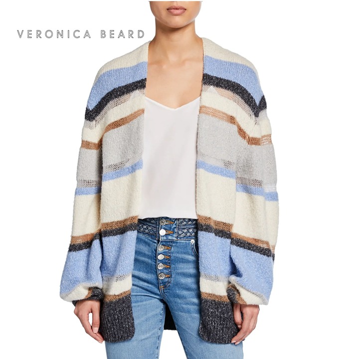 VERONICA BEARD Women's Cardigan Color Block Striped store Draped Cardigans Long Sleeve
