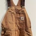 Carhartt Men's Brown Duck Bill Overalls Workwear Double Knee 36x34 RN 14806