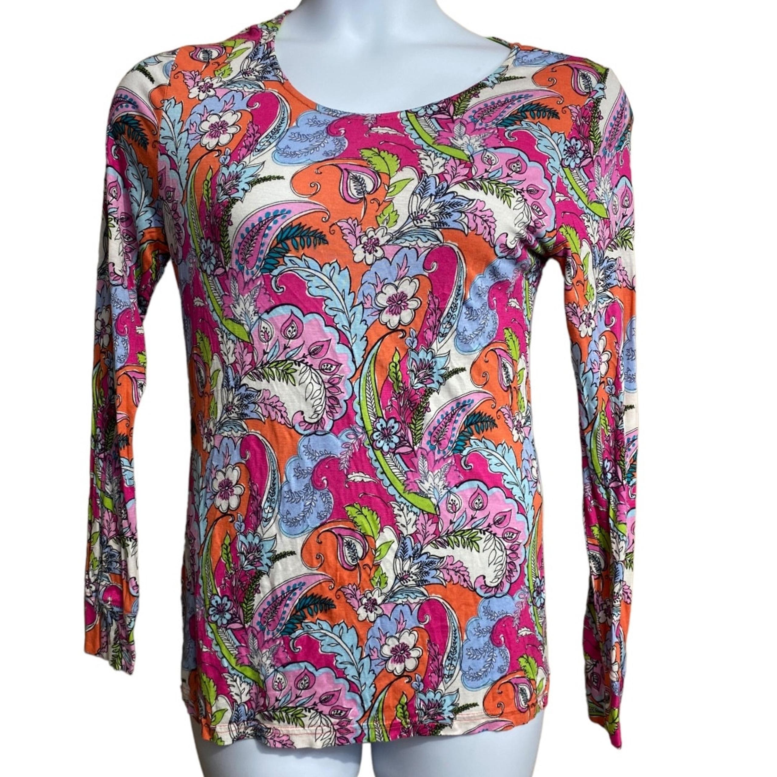 Vera Bradley Pink Paisley long sleeve tee Women's Medium