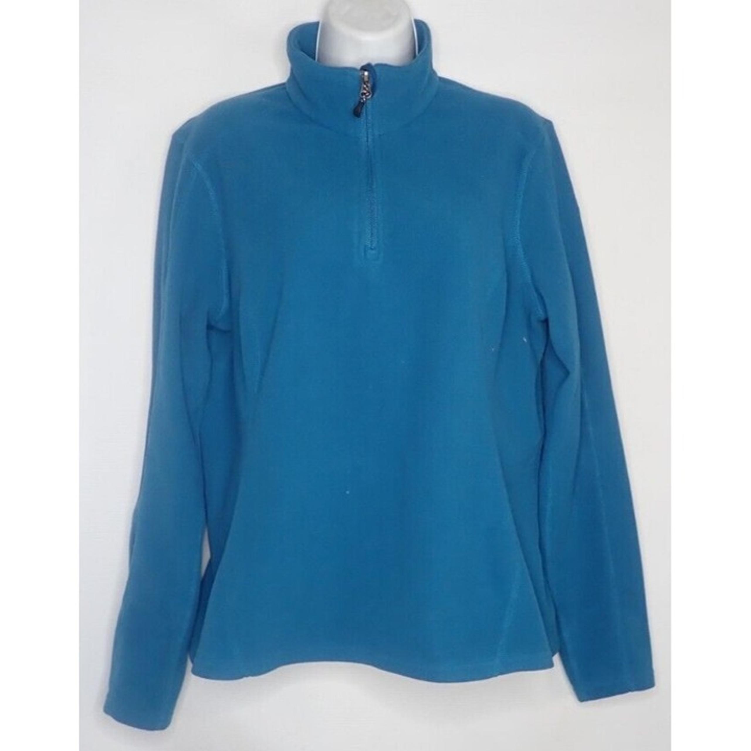 Eastern Mountain Sports Fleece 1/4 Zip Long Sleeve Shirt Green Women L Hike